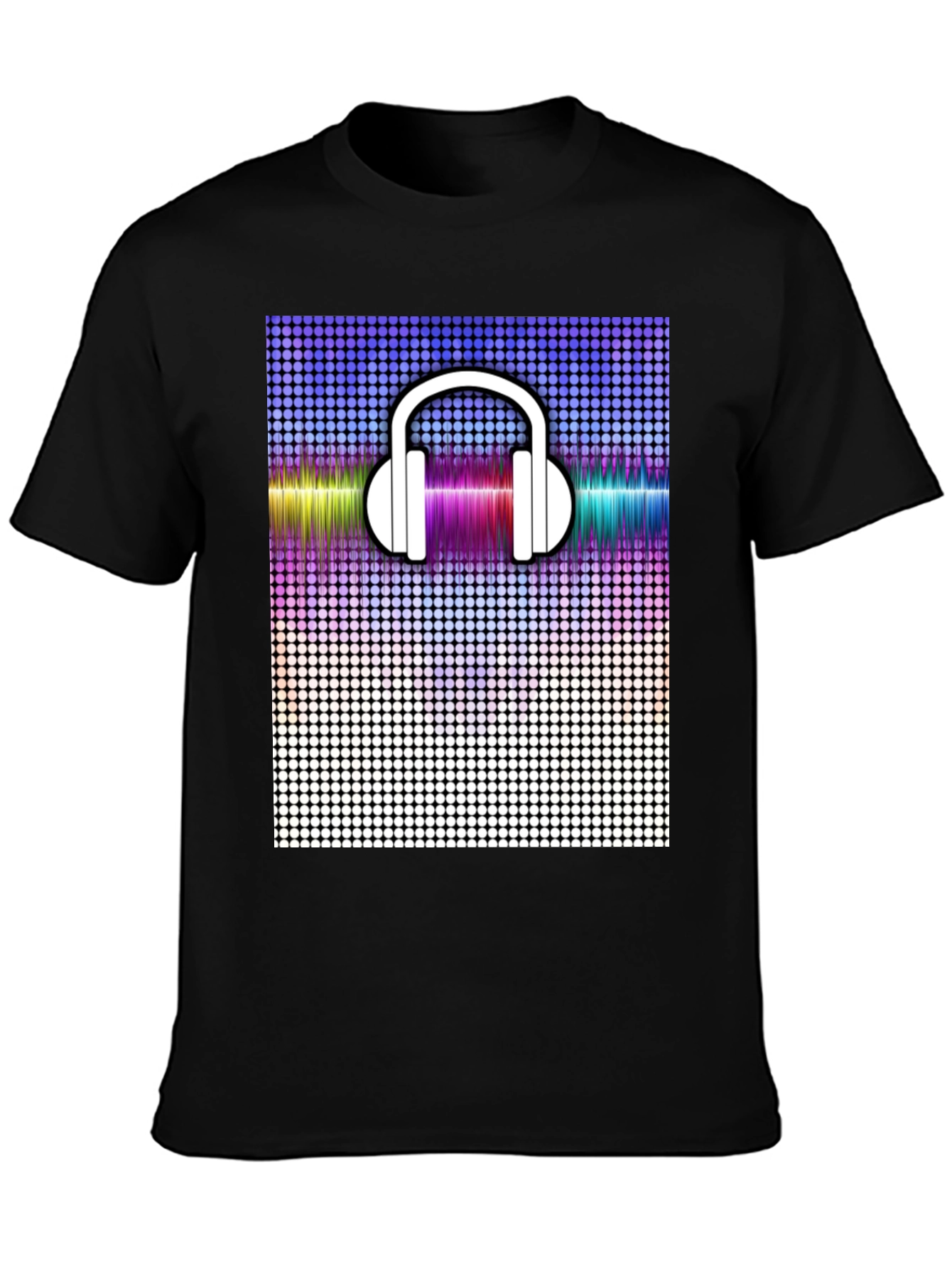 Cool Graphic Tee: Headphones and Soundwave Design