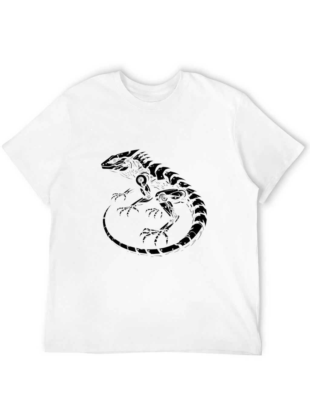 Mens Black Lizard Graphic Tee - Stylish Reptile Design