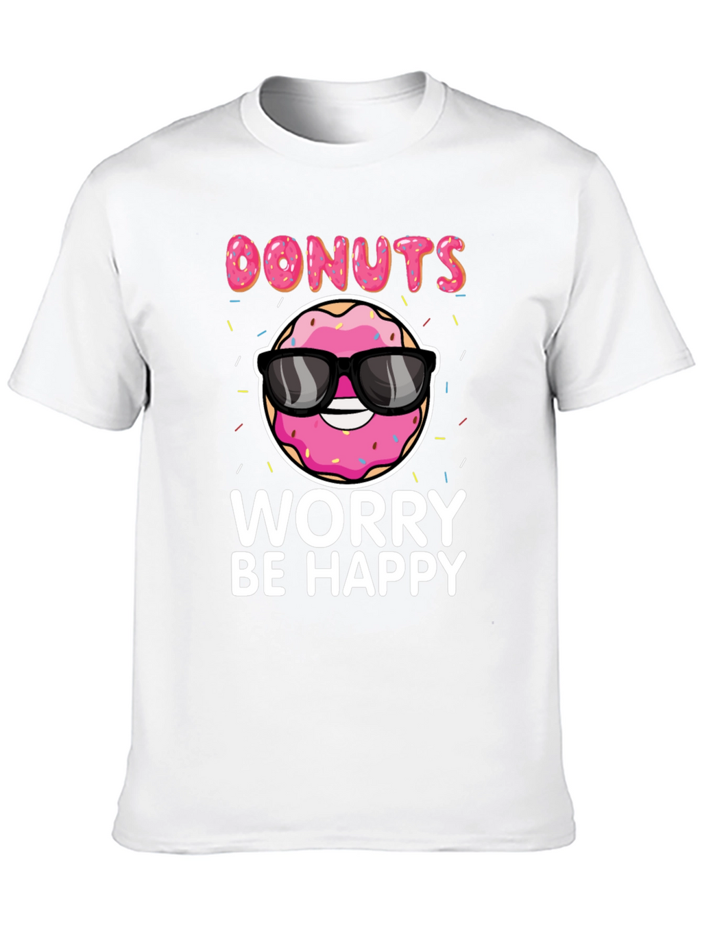Donuts Worry Be Happy Graphic Tee