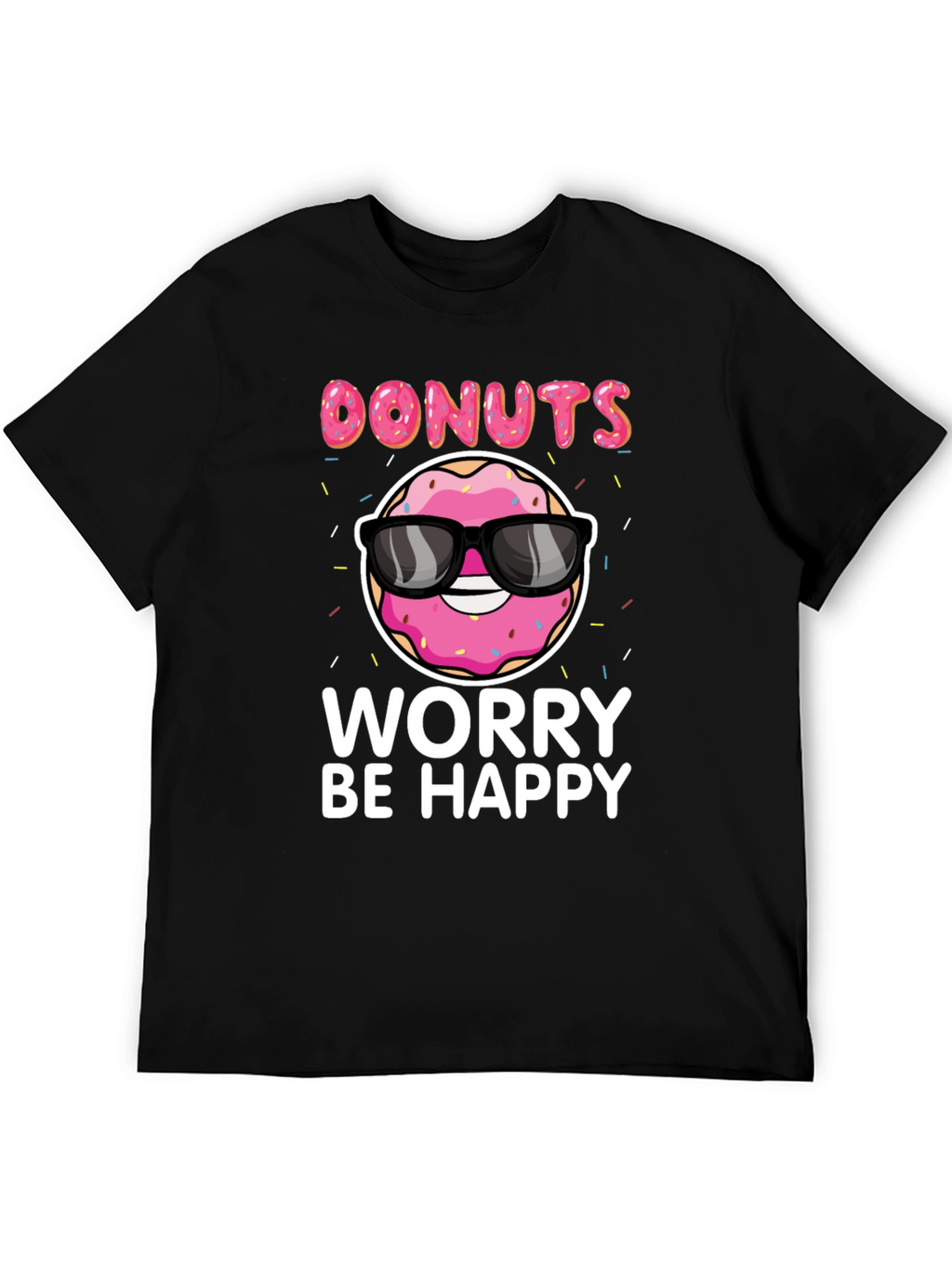 Donuts Worry Be Happy Graphic Tee