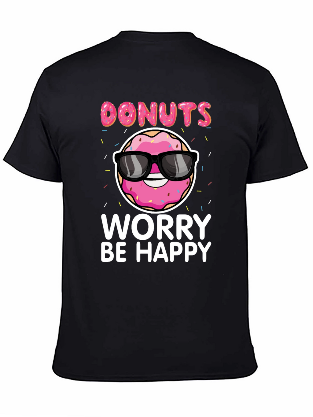 Donuts Worry Be Happy Graphic Tee
