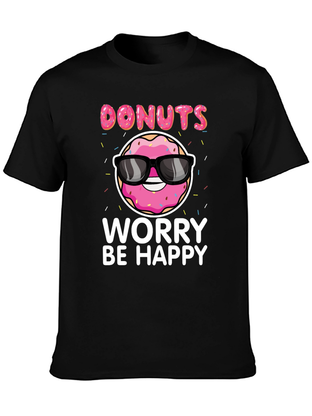 Donuts Worry Be Happy Graphic Tee