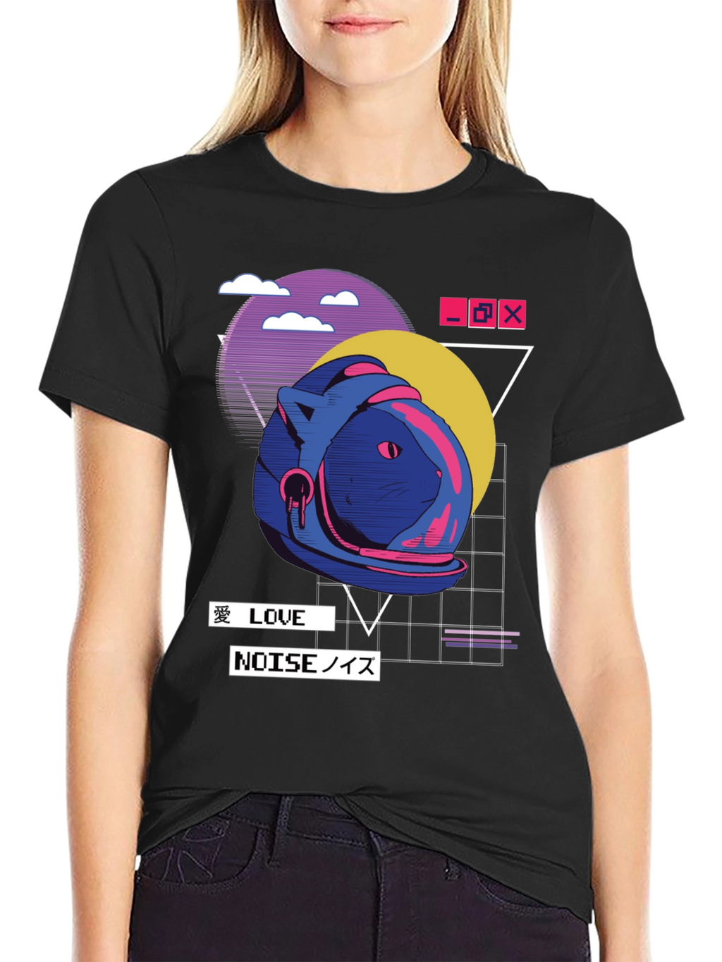 Retro Vaporwave Cat Astronaut T-Shirt