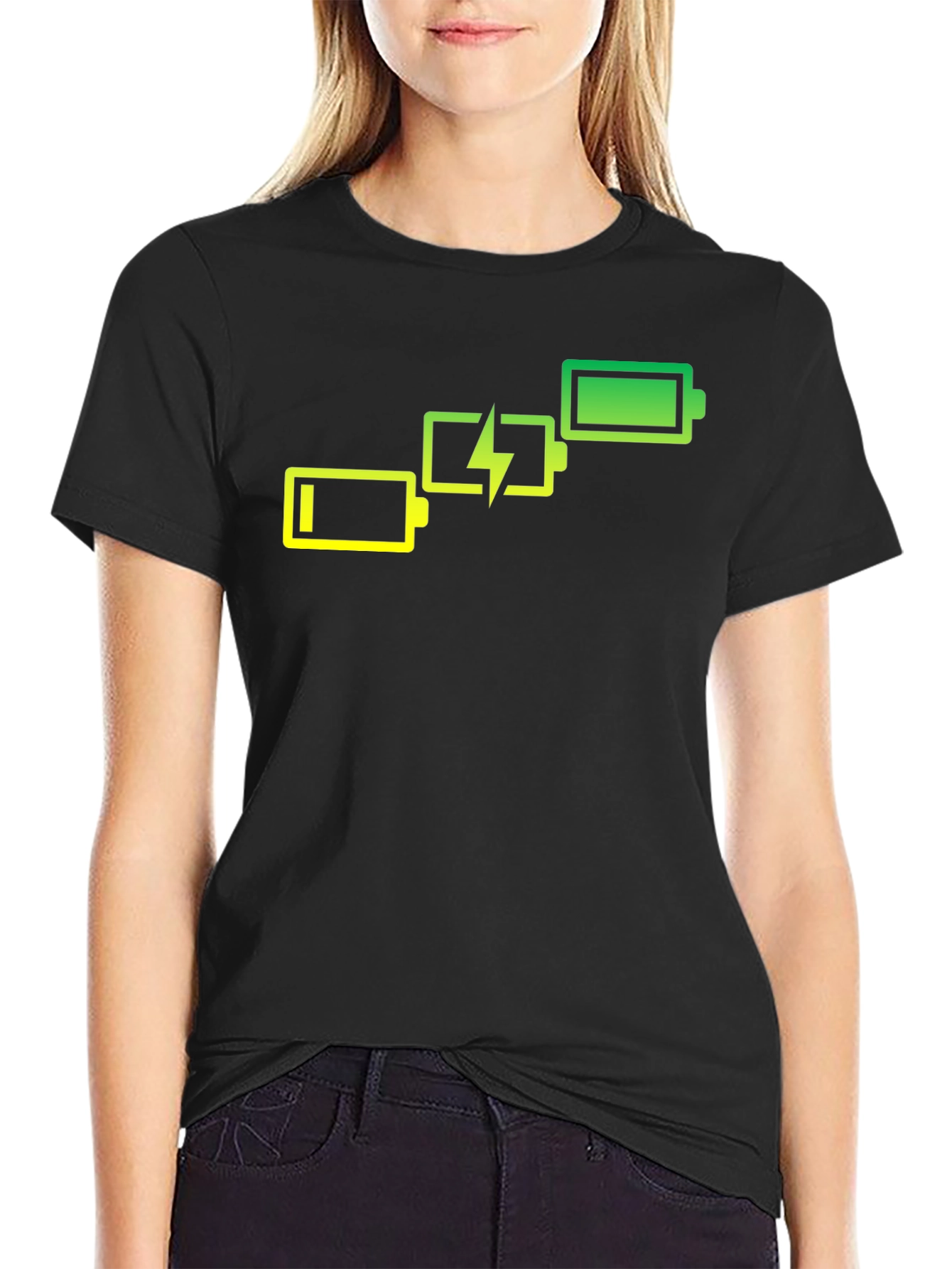 Battery Charge Black Graphic Tee