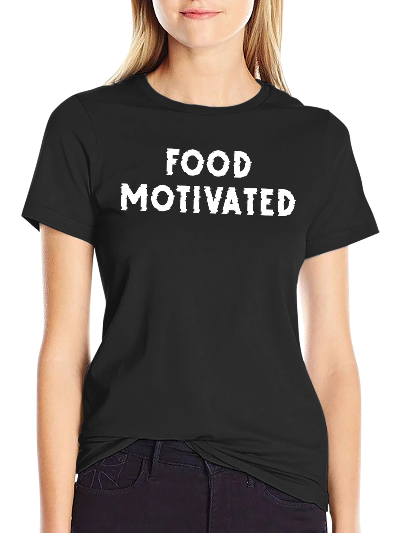 Food Motivated Black Graphic Tee