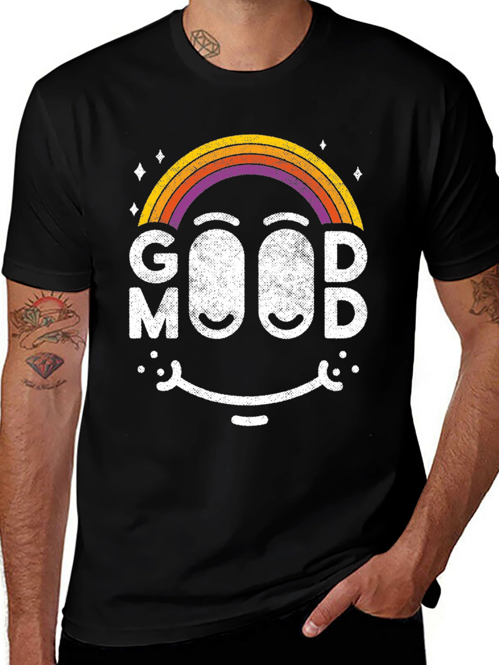 Good Mood Rainbow Smiley Face T-Shirt