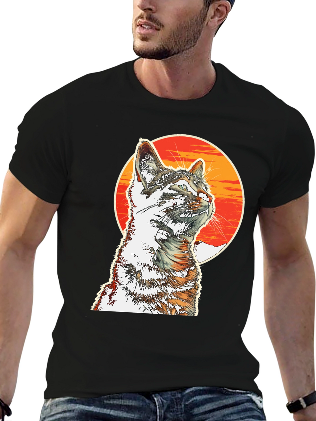 Cool Cat T-Shirt - Sunset Graphic Tee