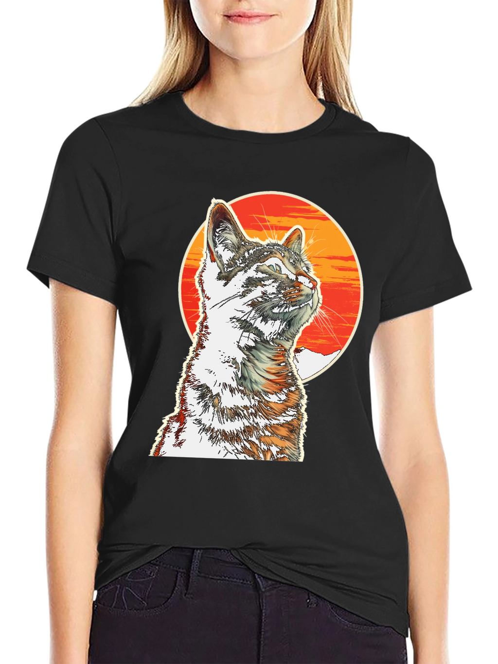 Cool Cat T-Shirt - Sunset Graphic Tee