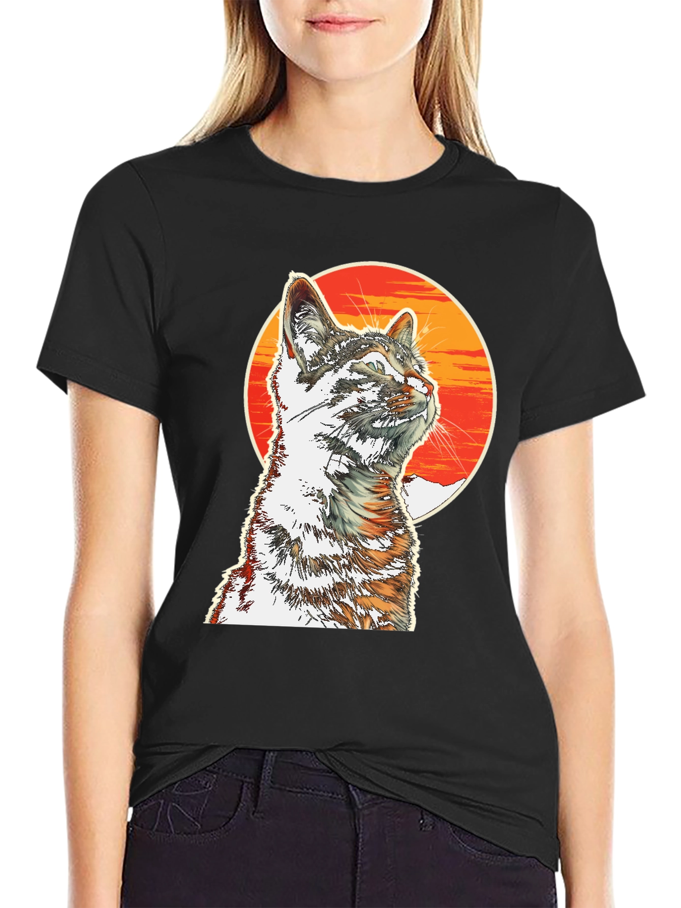 Cool Cat T-Shirt - Sunset Graphic Tee