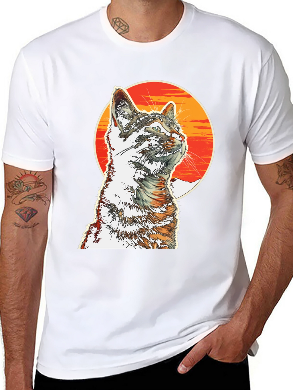 Cool Cat T-Shirt - Sunset Graphic Tee