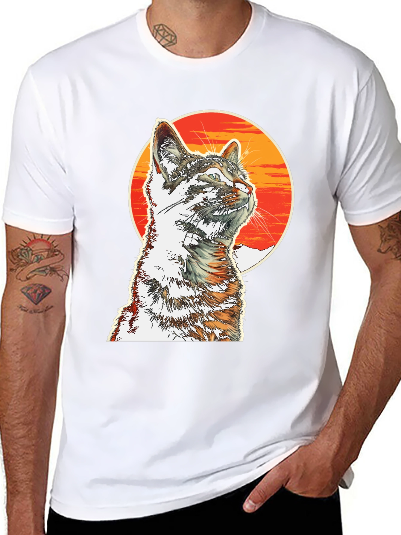 Cool Cat T-Shirt - Sunset Graphic Tee