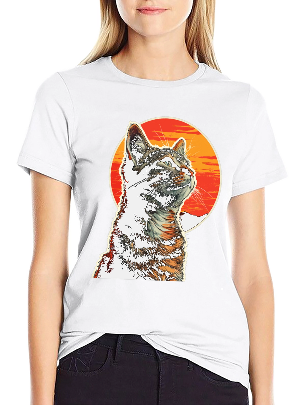 Cool Cat T-Shirt - Sunset Graphic Tee