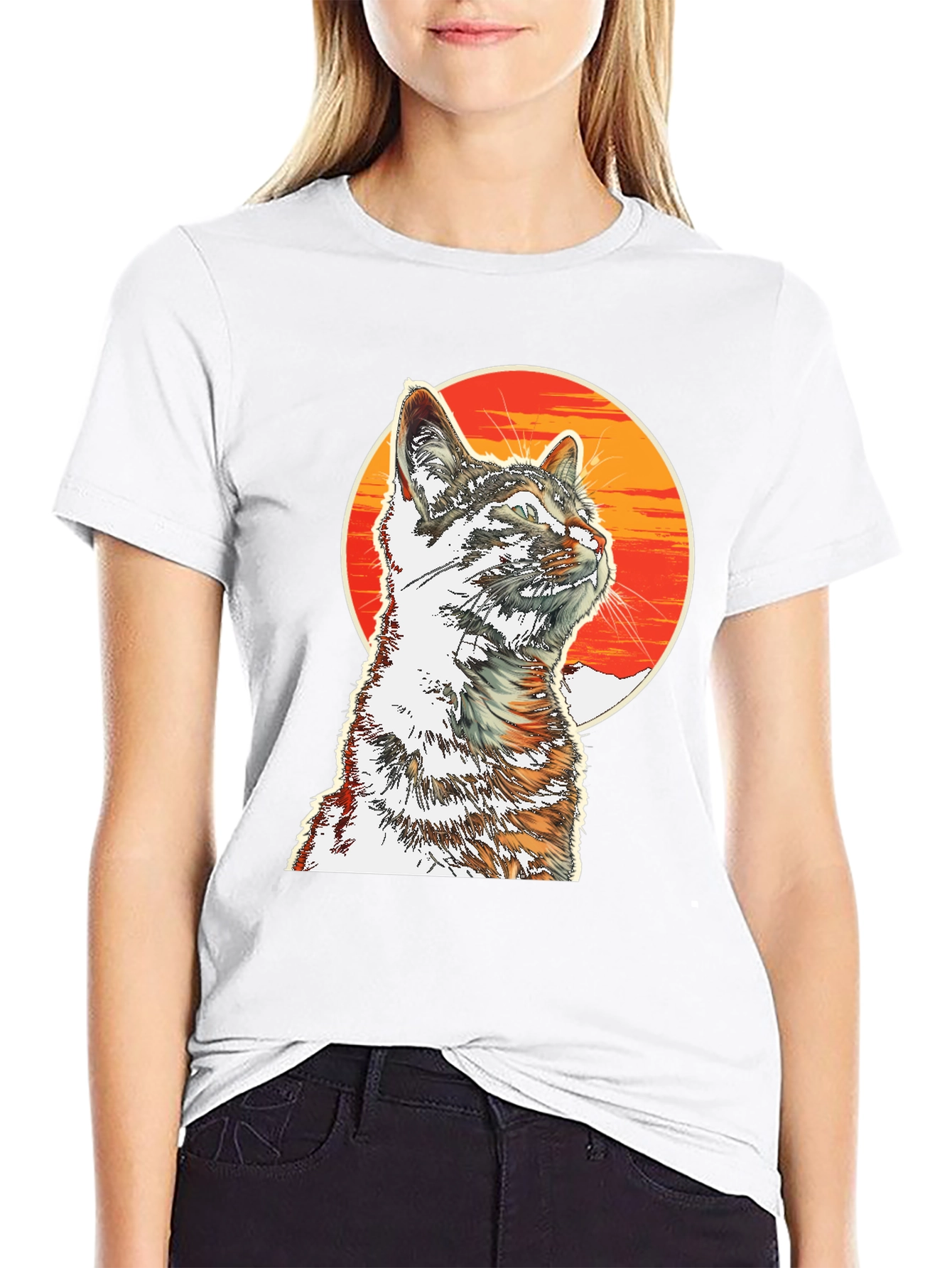 Cool Cat T-Shirt - Sunset Graphic Tee