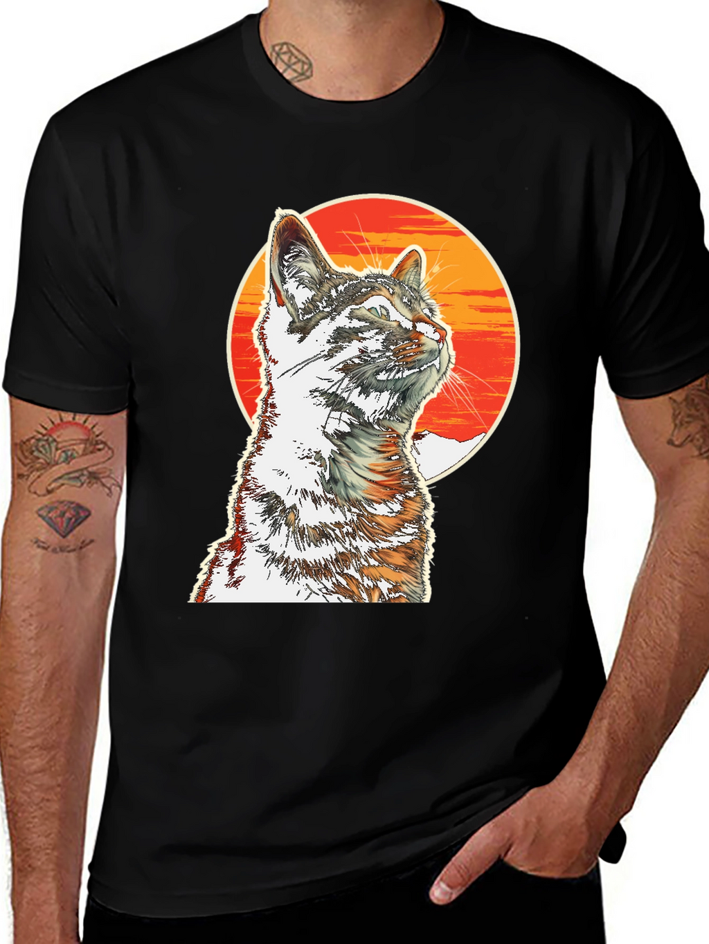 Cool Cat T-Shirt - Sunset Graphic Tee