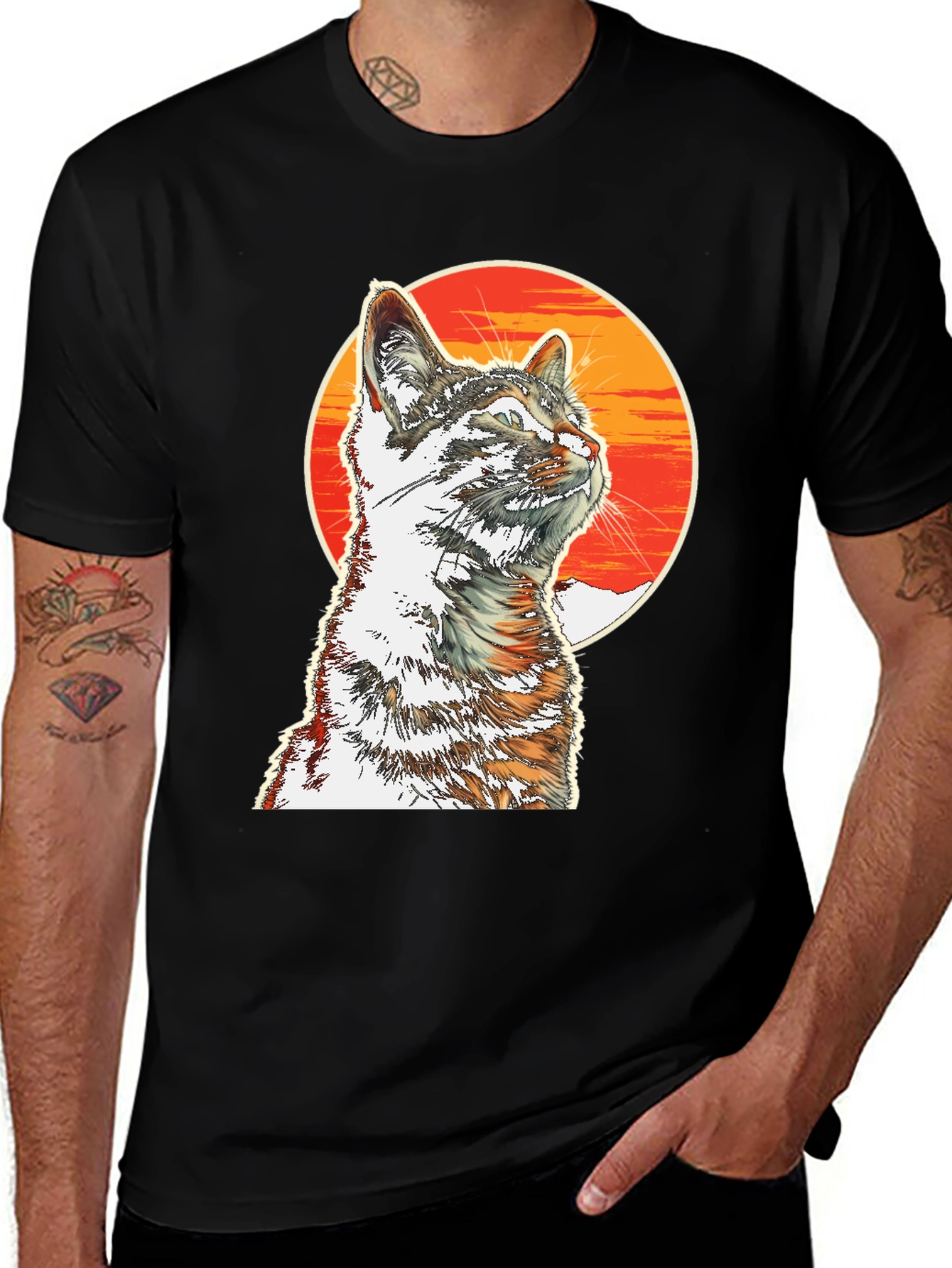 Cool Cat T-Shirt - Sunset Graphic Tee