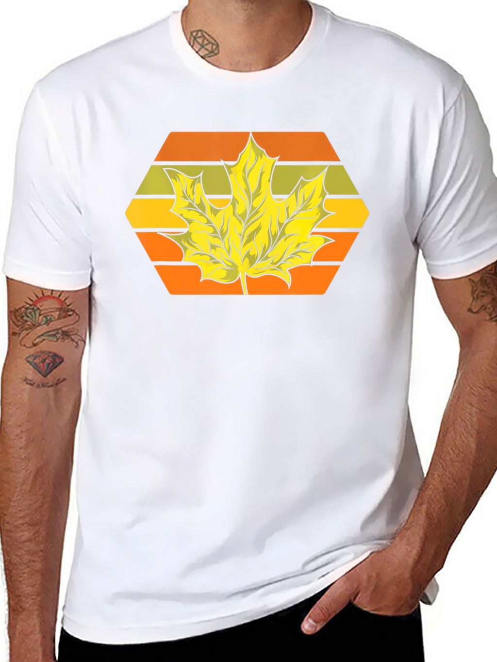 Autumn Leaf Graphic Tee - Retro Style