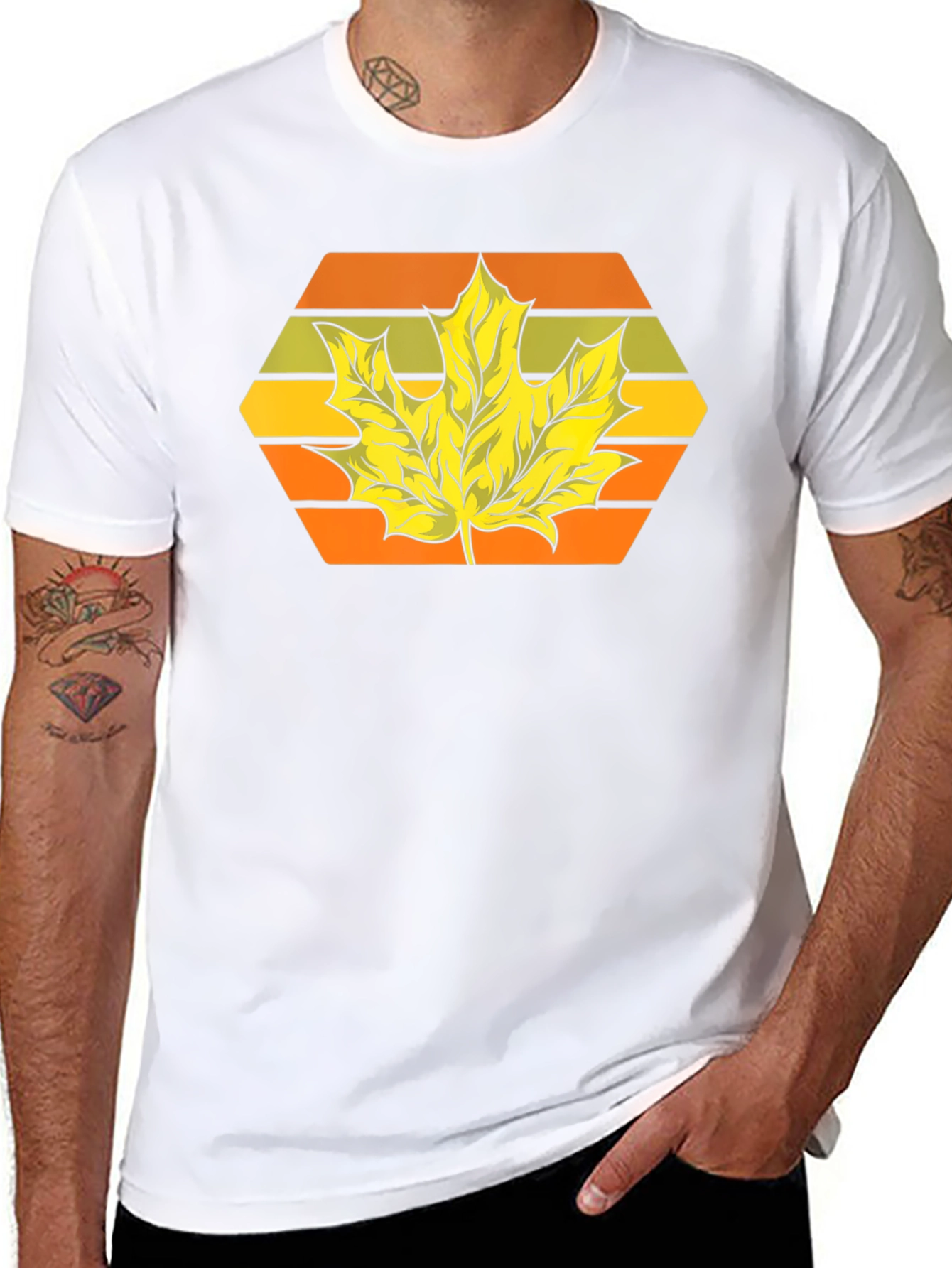 Autumn Leaf Graphic Tee - Retro Style
