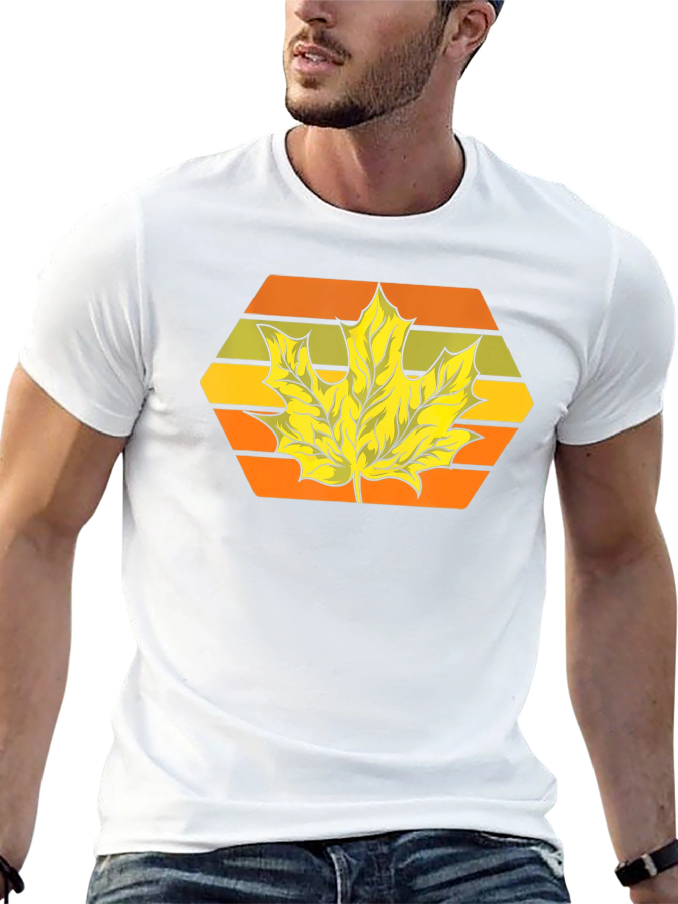 Autumn Leaf Graphic Tee - Retro Style