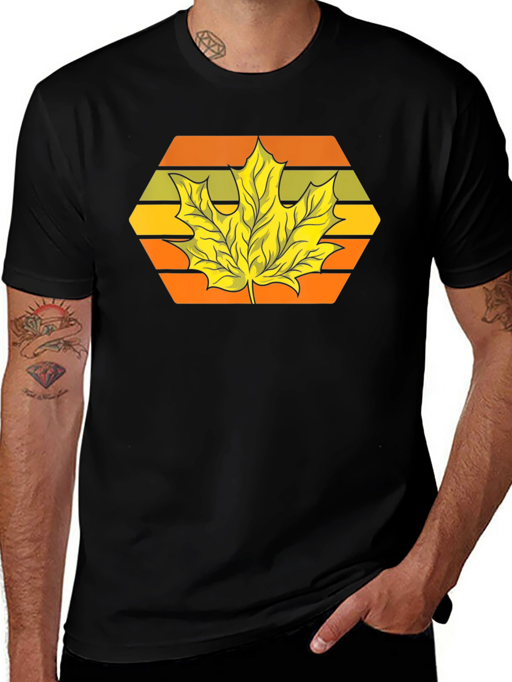 Autumn Leaf Graphic Tee - Retro Style