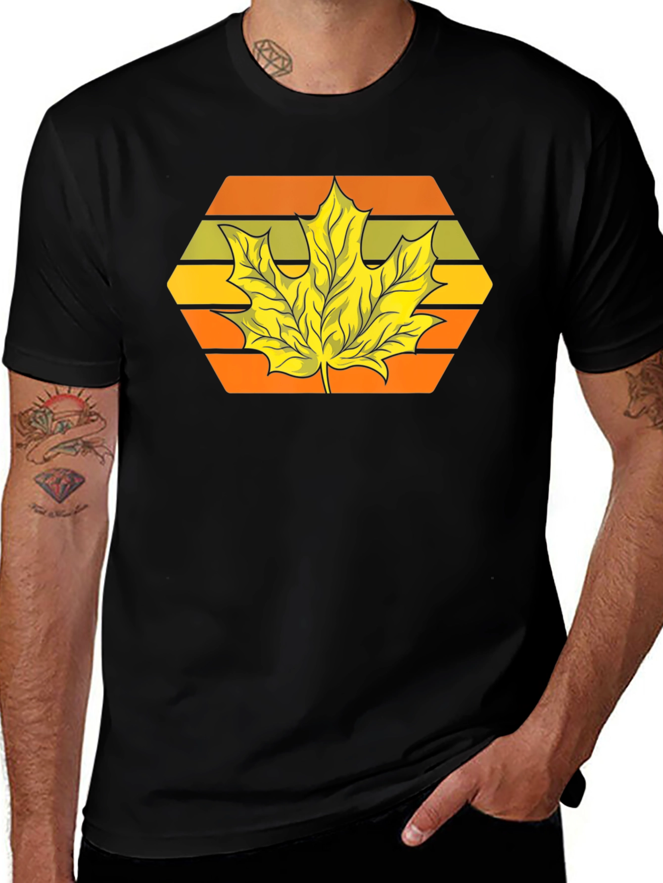 Autumn Leaf Graphic Tee - Retro Style