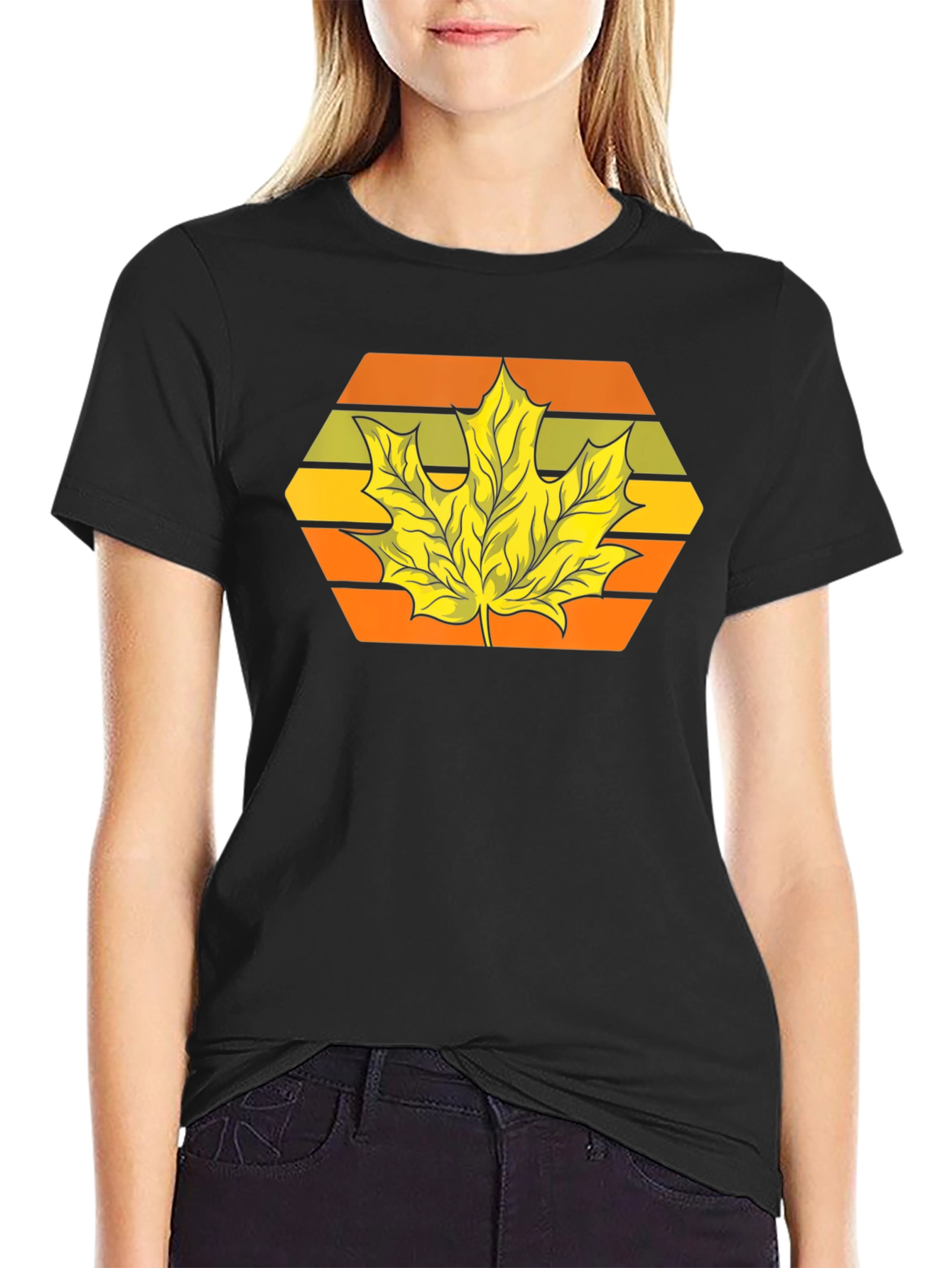 Autumn Leaf Graphic Tee - Retro Style
