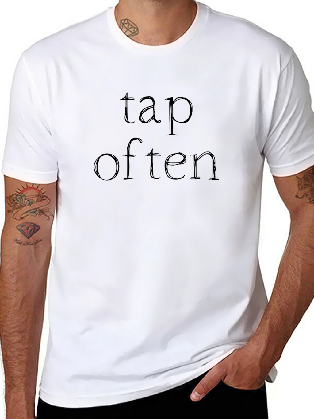 Tap Often Black T-Shirt Casual Wear