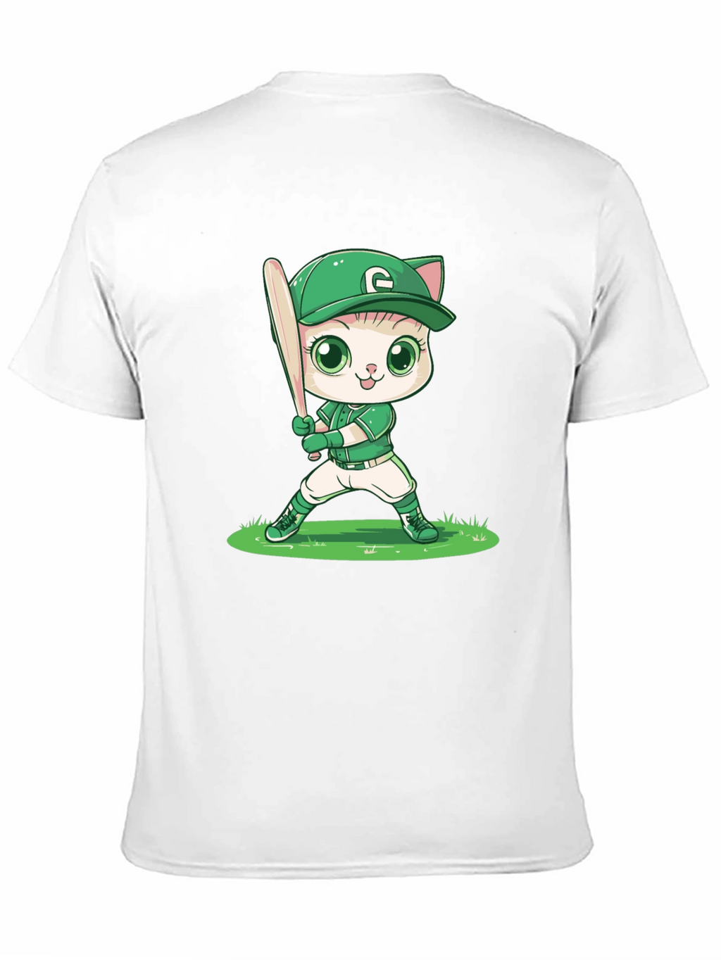 Cat Baseball Player Graphic Tee