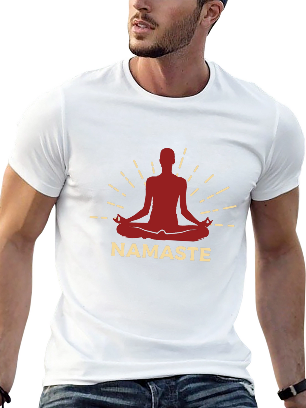 Namaste Yoga Meditation Graphic Tee - Black