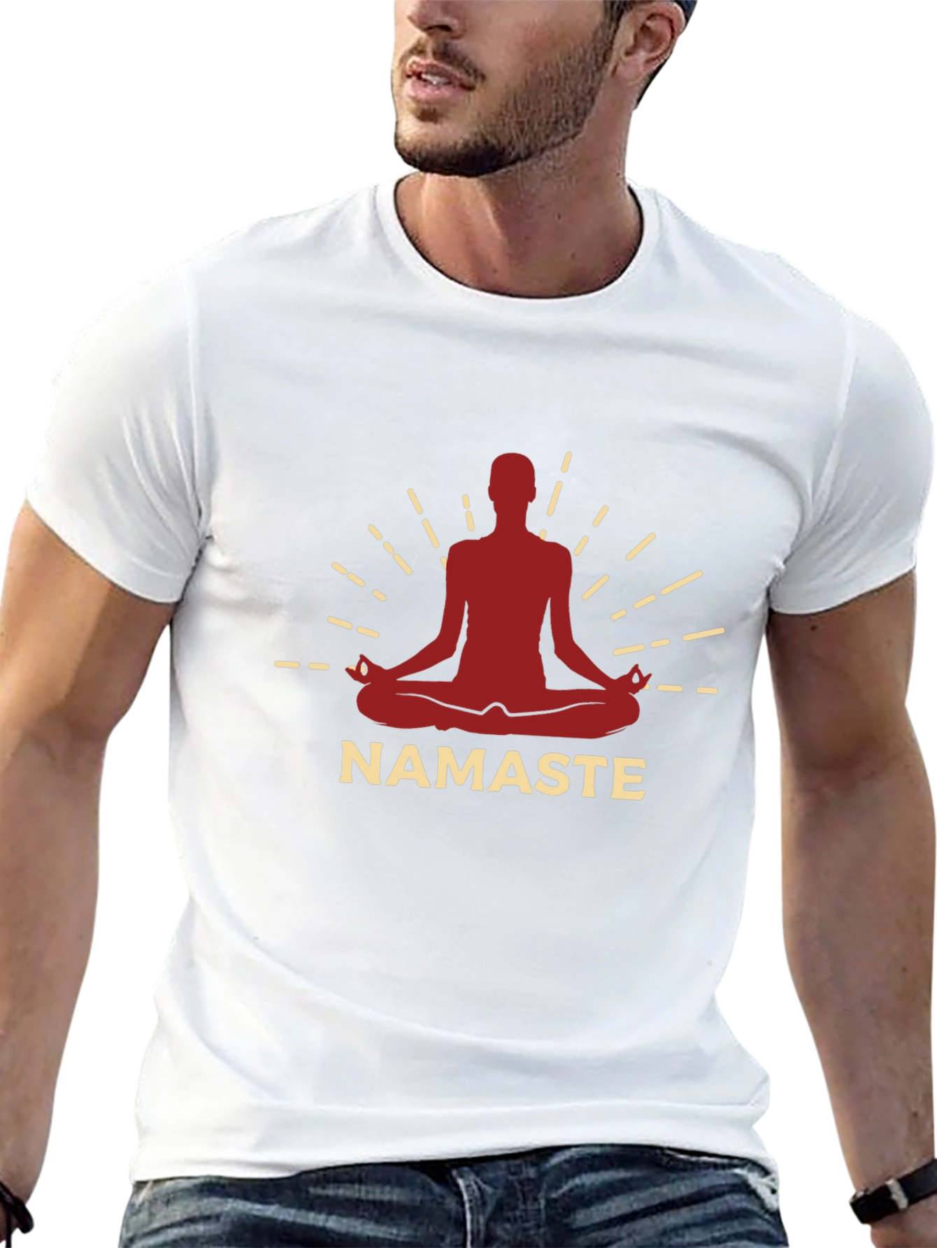 Namaste Yoga Meditation Graphic Tee - Black