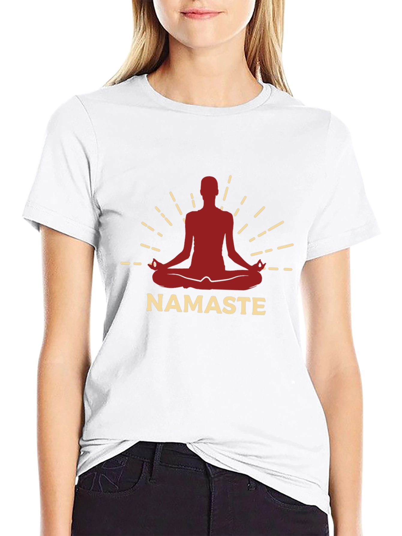 Namaste Yoga Meditation Graphic Tee - Black