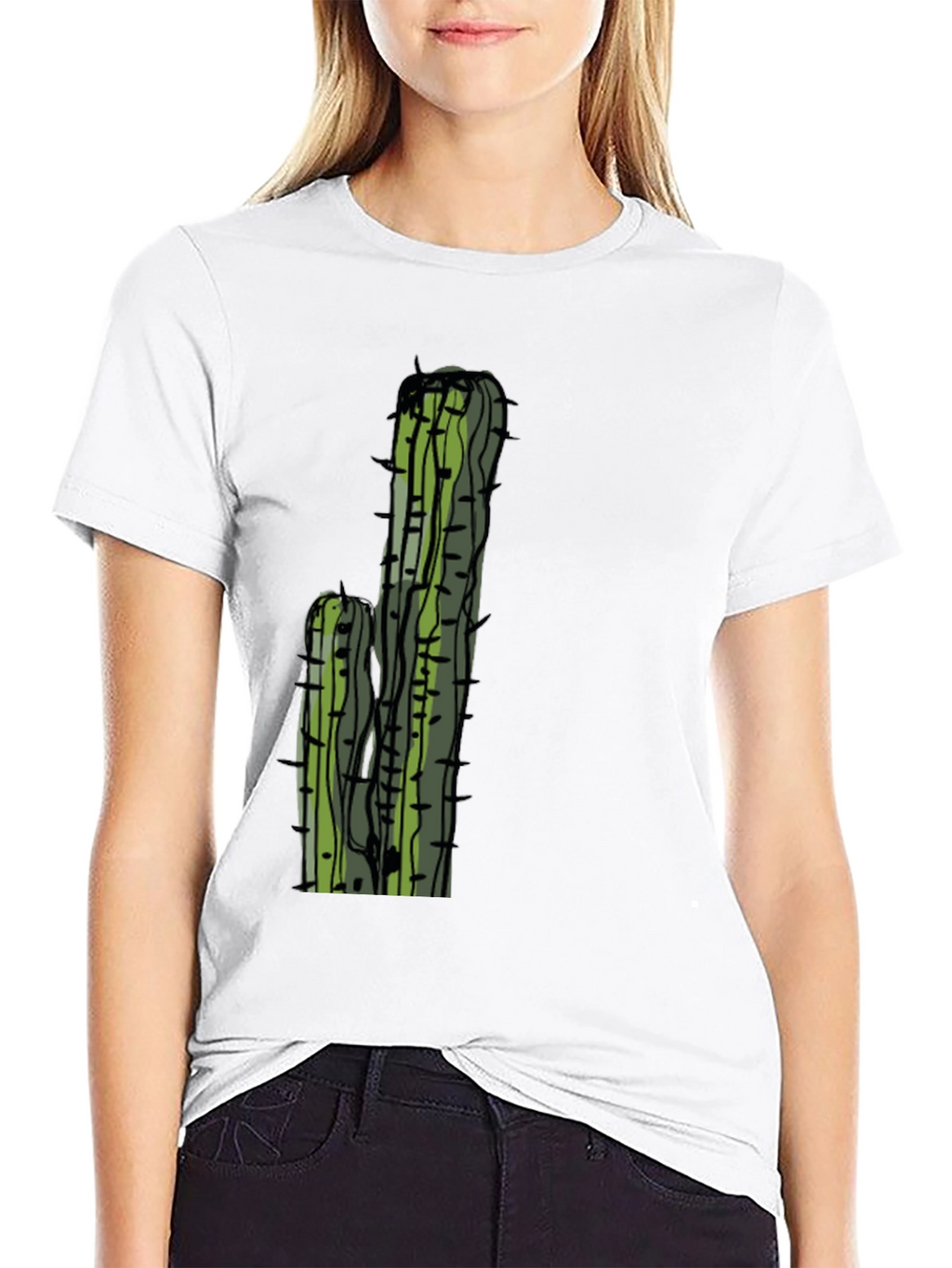 Cactus Graphic Tee - Black Casual T-Shirt