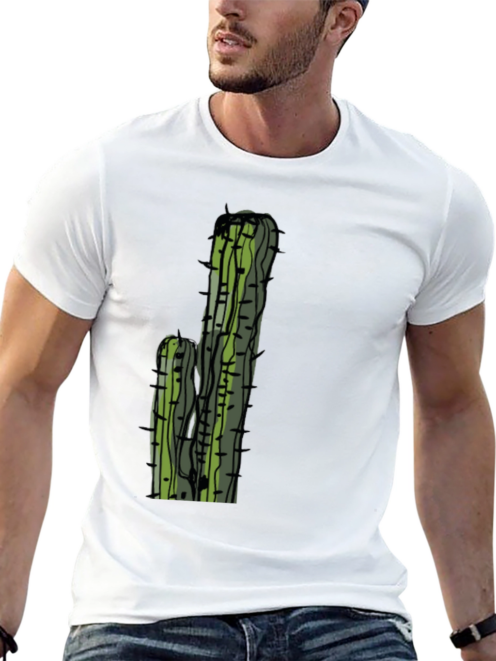 Cactus Graphic Tee - Black Casual T-Shirt