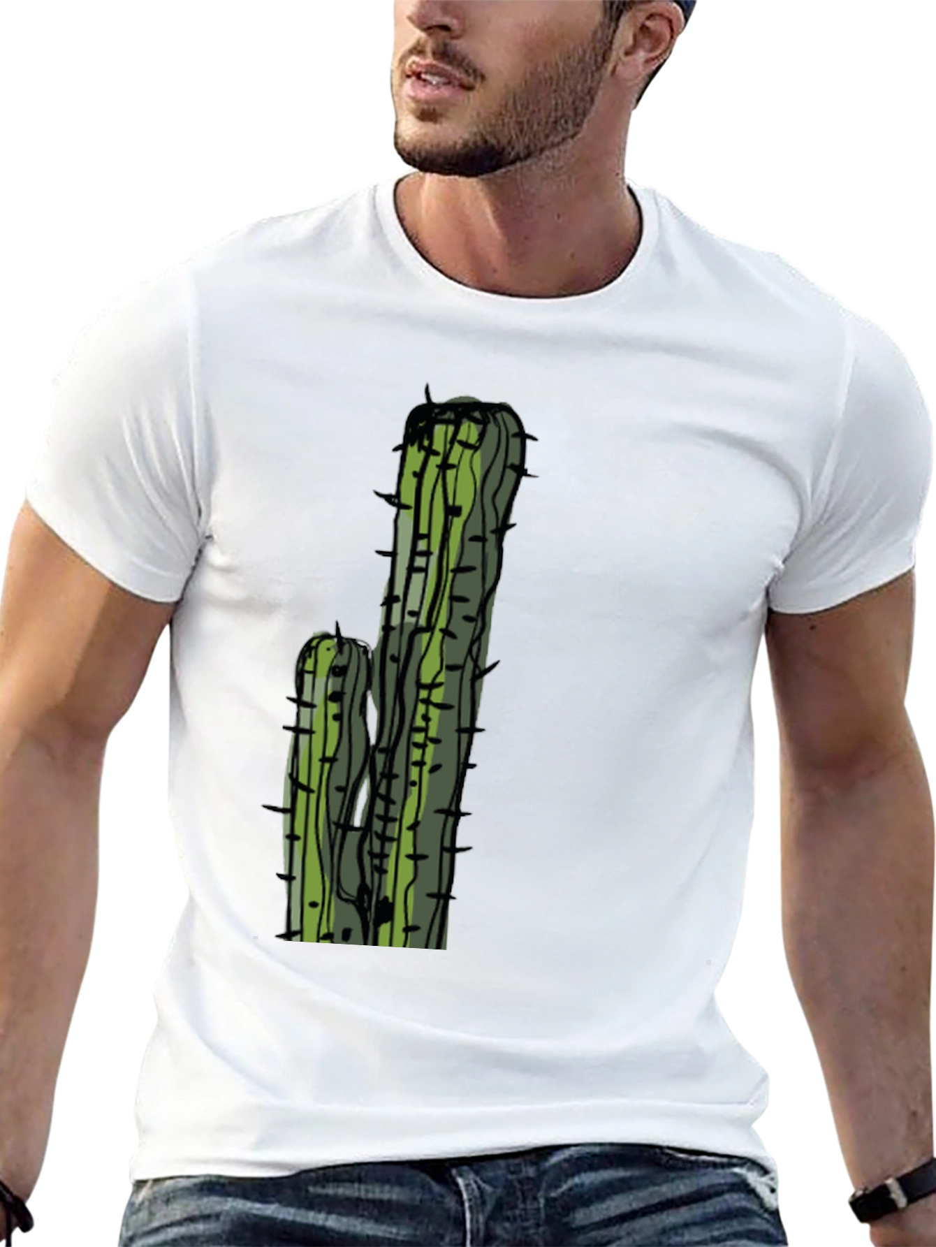 Cactus Graphic Tee - Black Casual T-Shirt