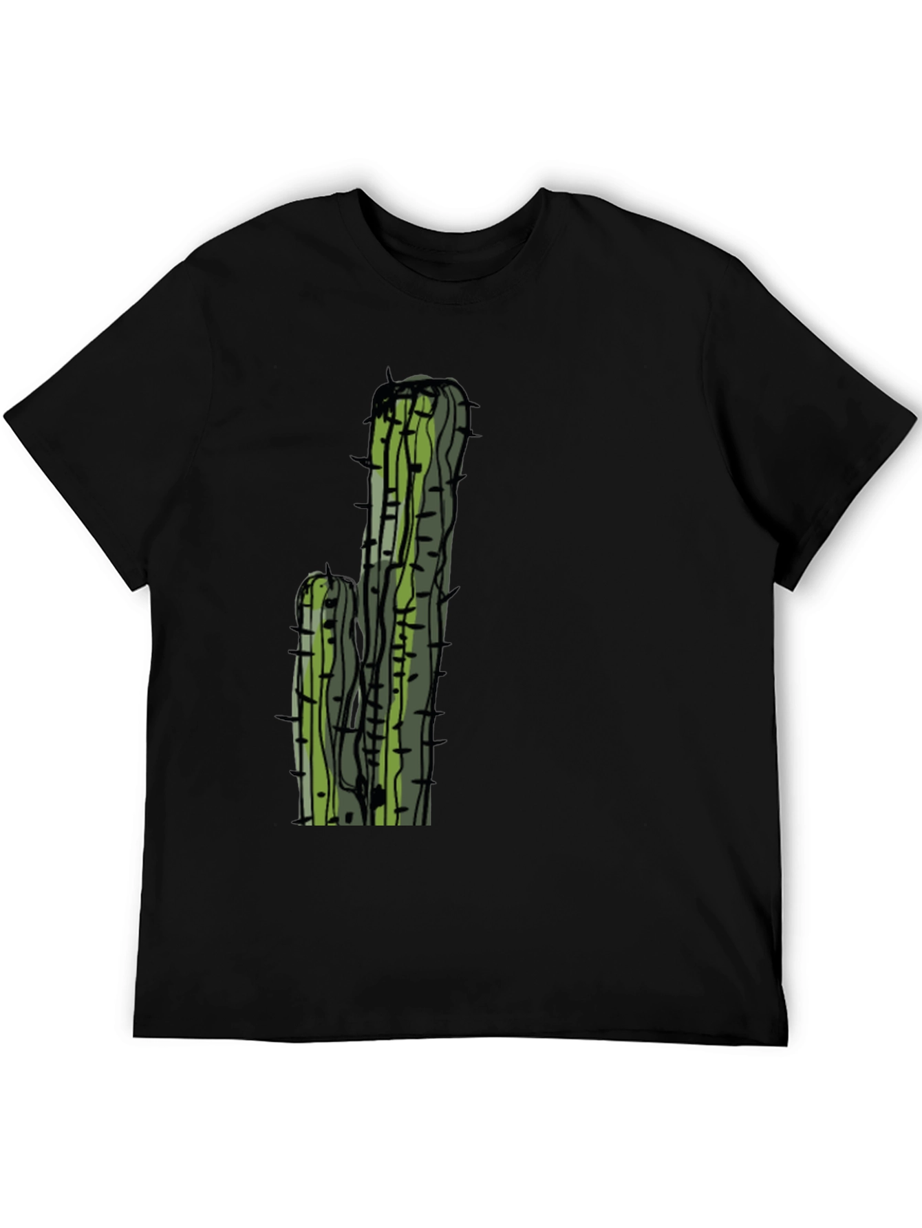 Cactus Graphic Tee - Black Casual T-Shirt