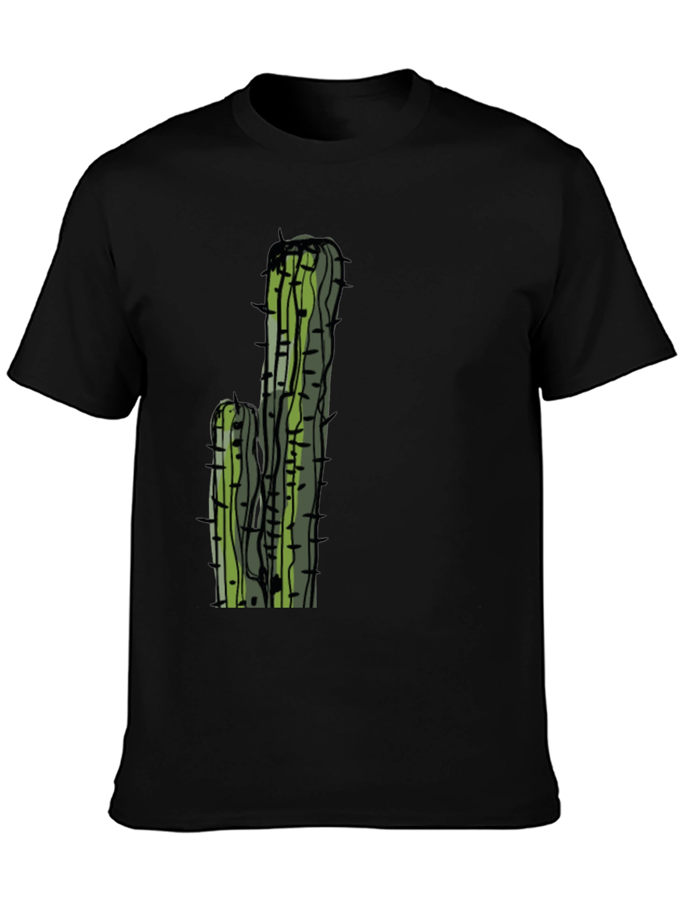 Cactus Graphic Tee - Black Casual T-Shirt