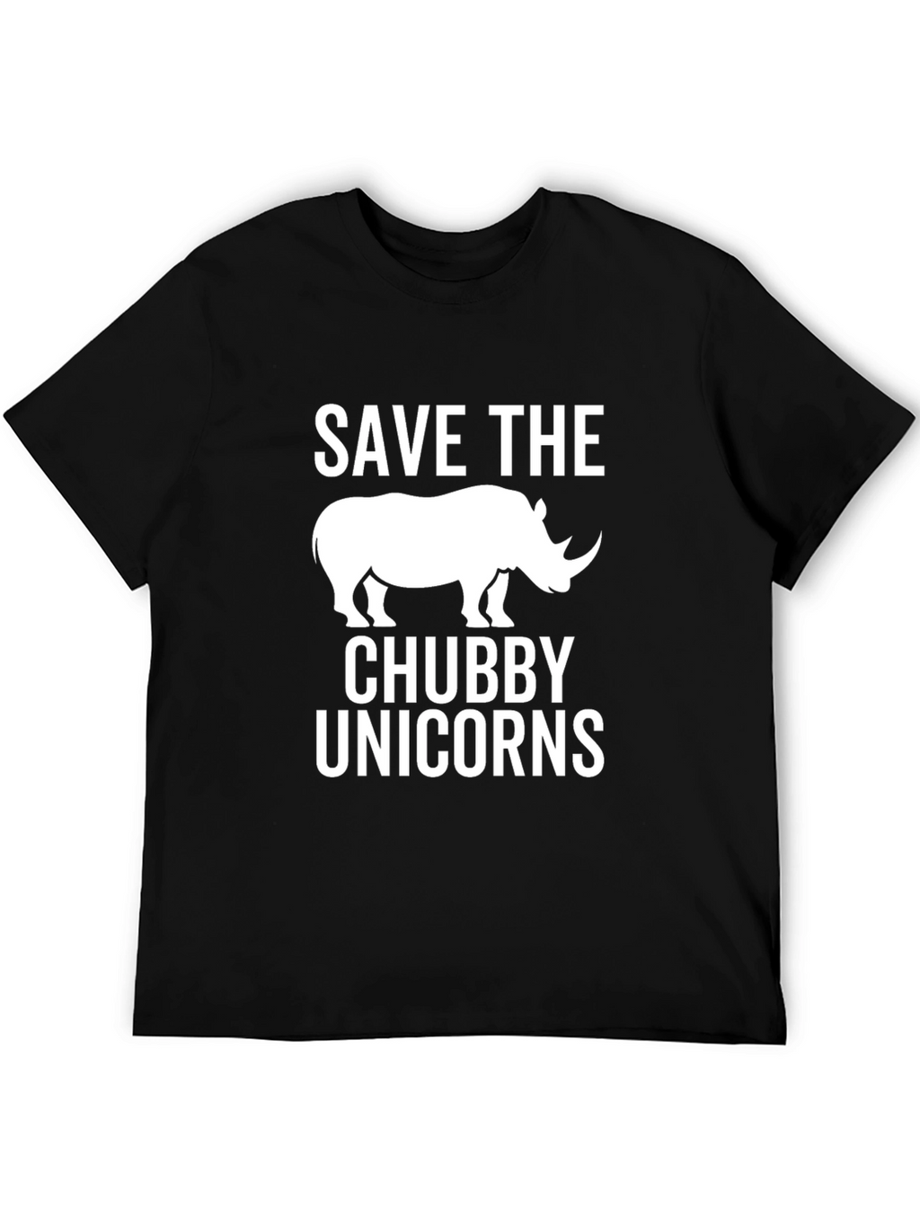 Save the Chubby Unicorns Black T-Shirt
