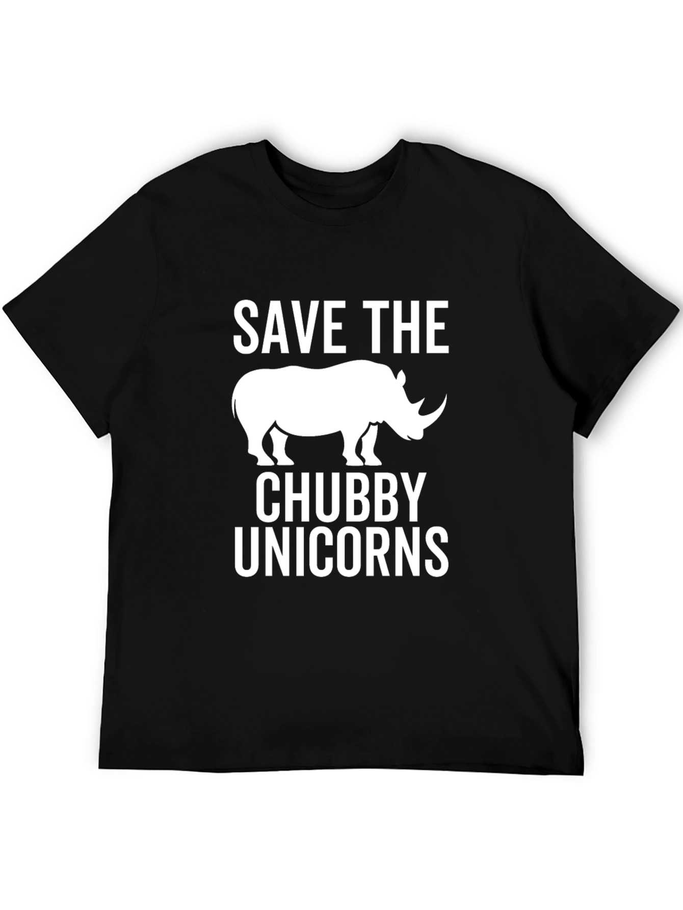 Save the Chubby Unicorns Black T-Shirt