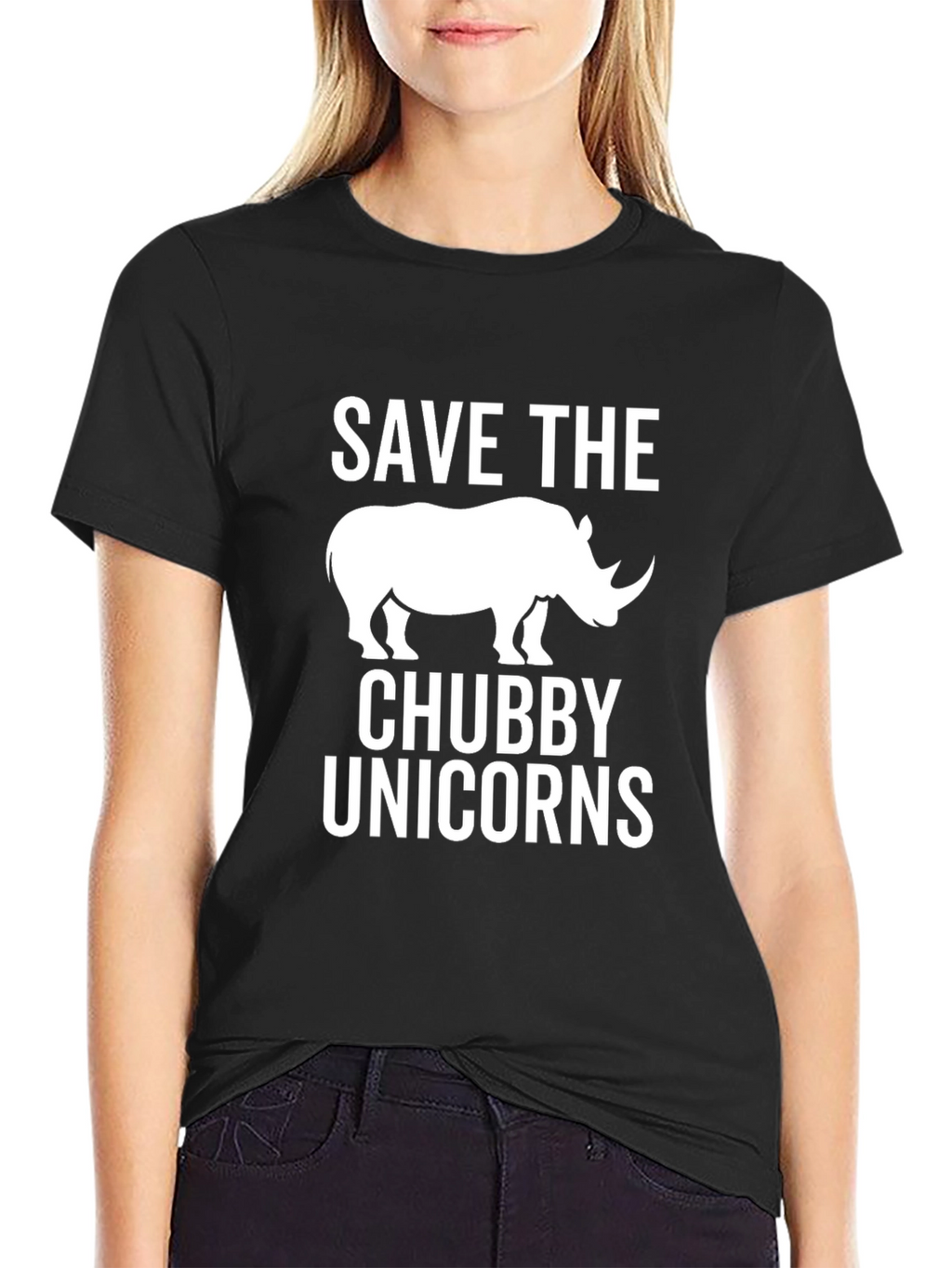 Save the Chubby Unicorns Black T-Shirt