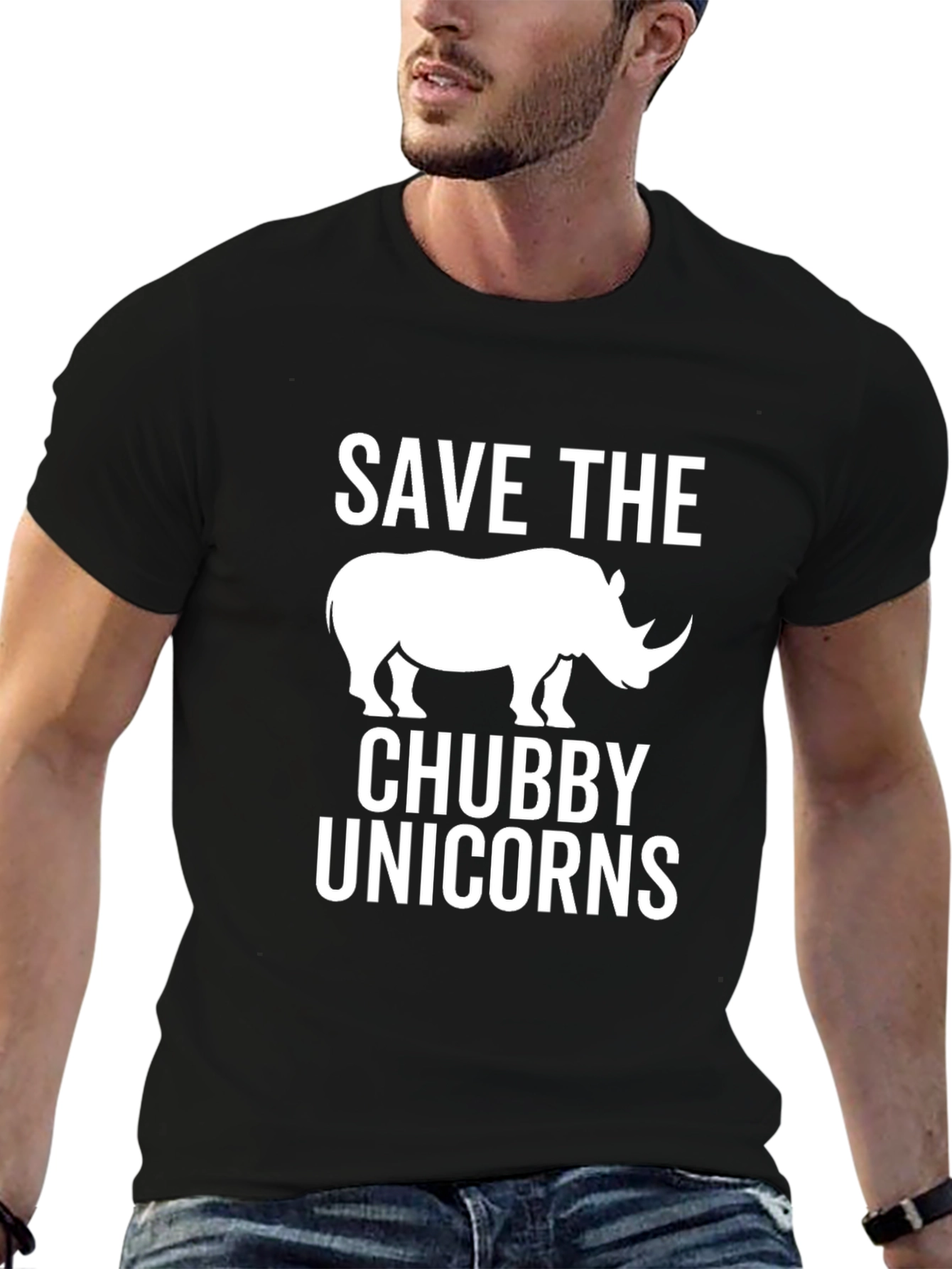 Save the Chubby Unicorns Black T-Shirt