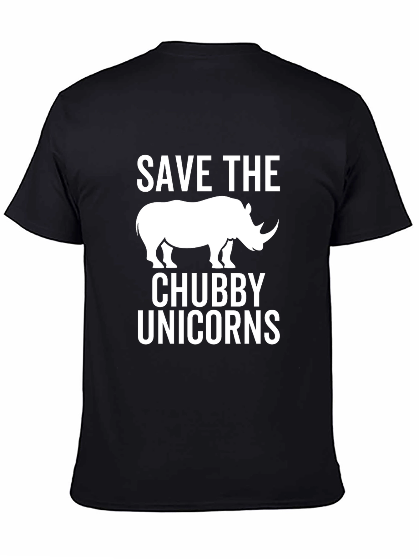 Save the Chubby Unicorns Black T-Shirt