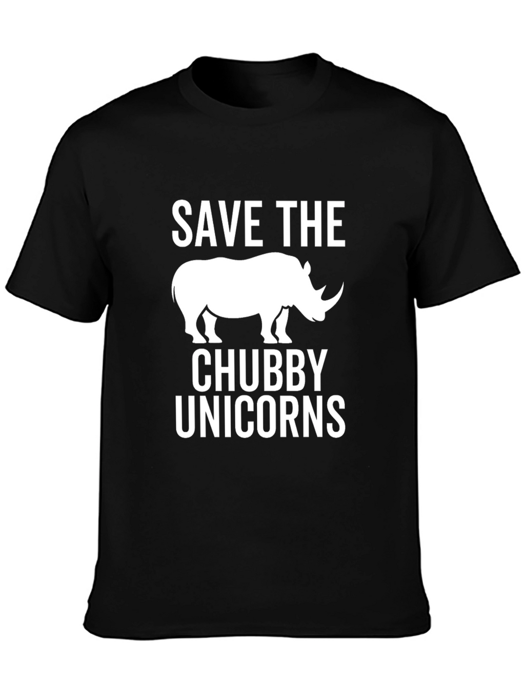 Save the Chubby Unicorns Black T-Shirt