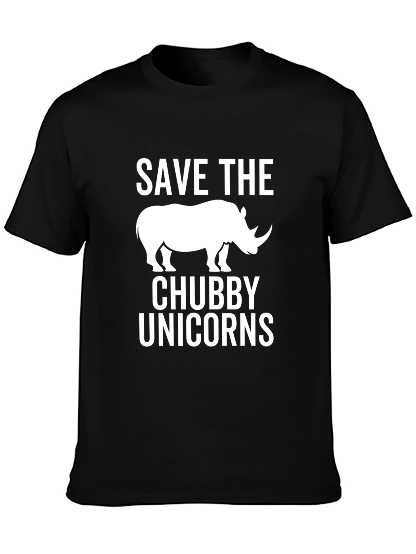 Save the Chubby Unicorns Black T-Shirt