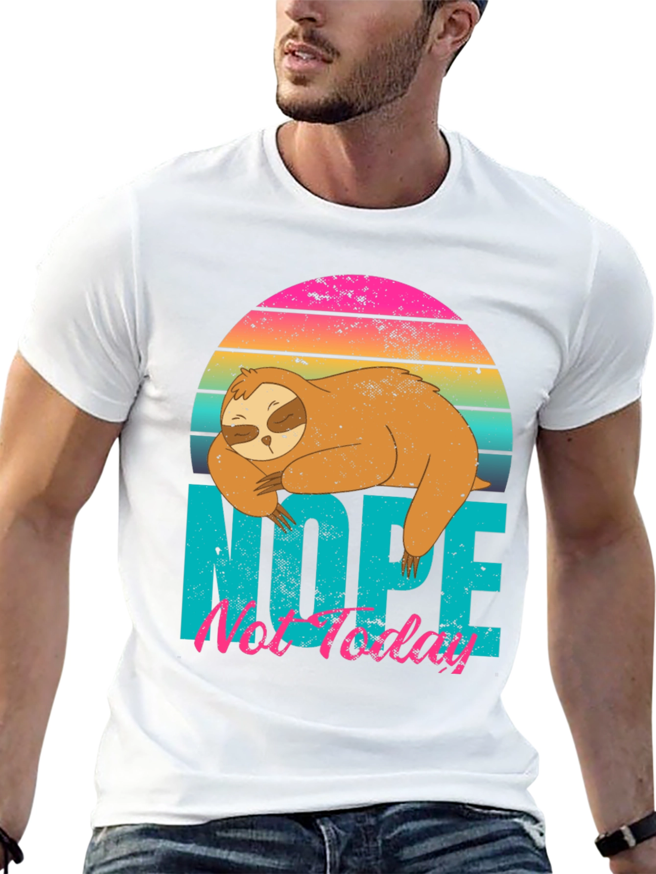 Nope Not Today Sloth Graphic T-Shirt
