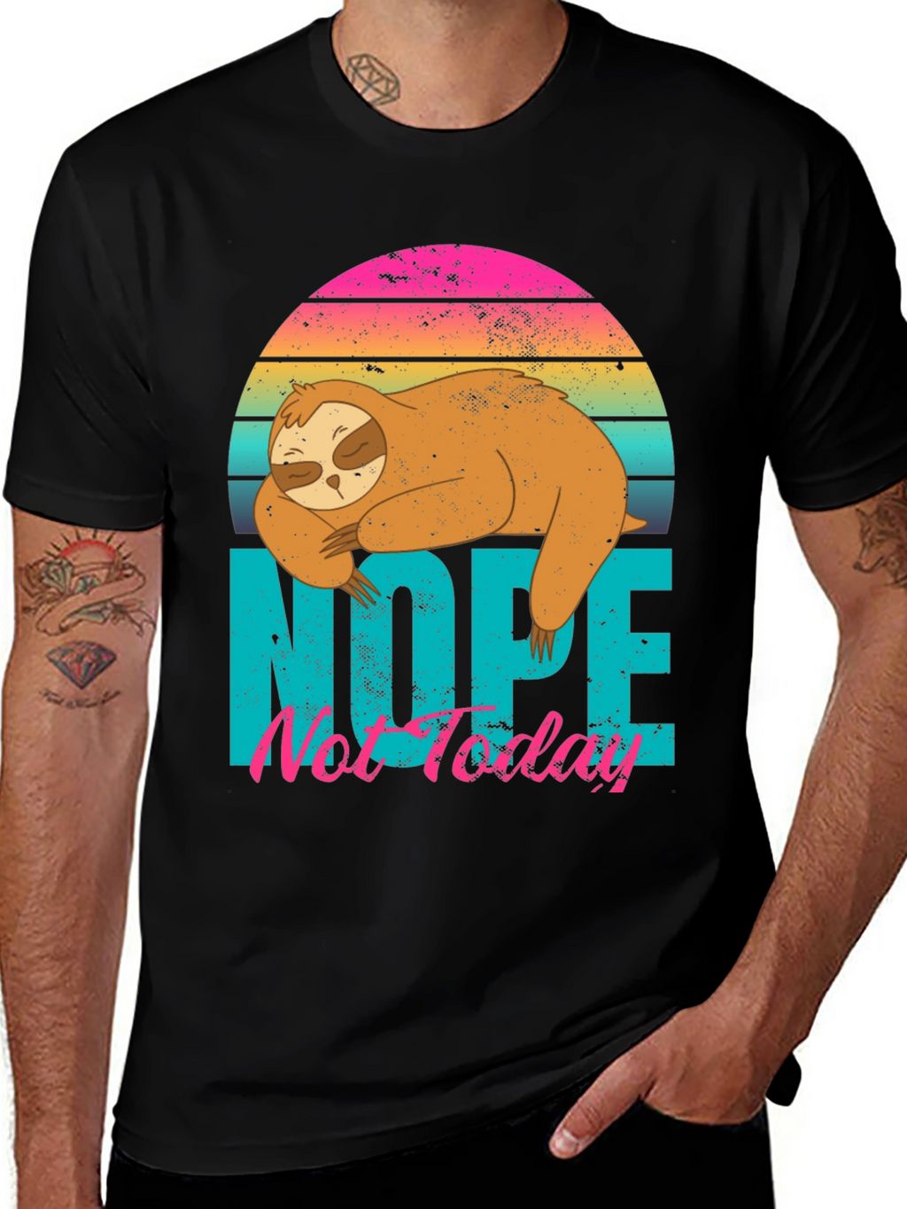 Nope Not Today Sloth Graphic T-Shirt
