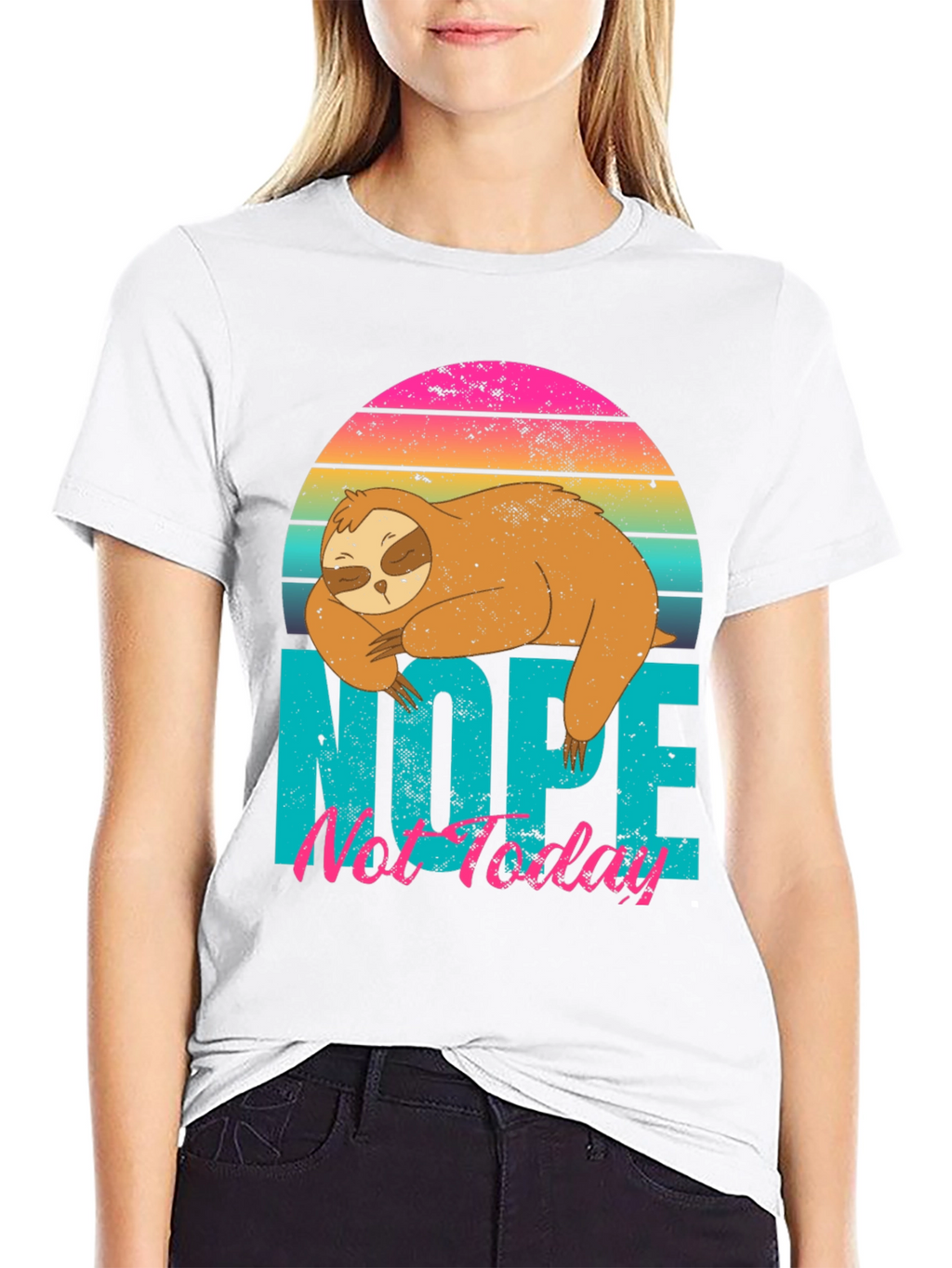 Nope Not Today Sloth Graphic T-Shirt