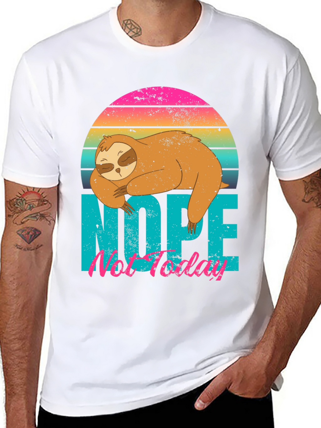 Nope Not Today Sloth Graphic T-Shirt