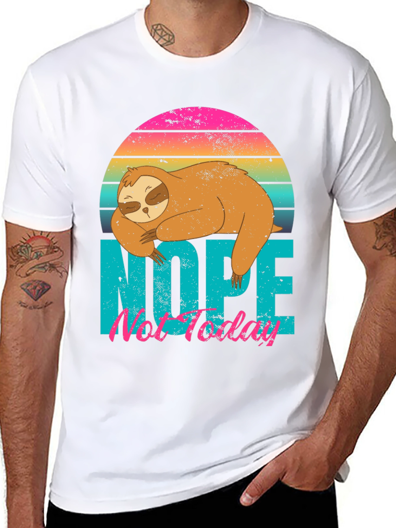 Nope Not Today Sloth Graphic T-Shirt