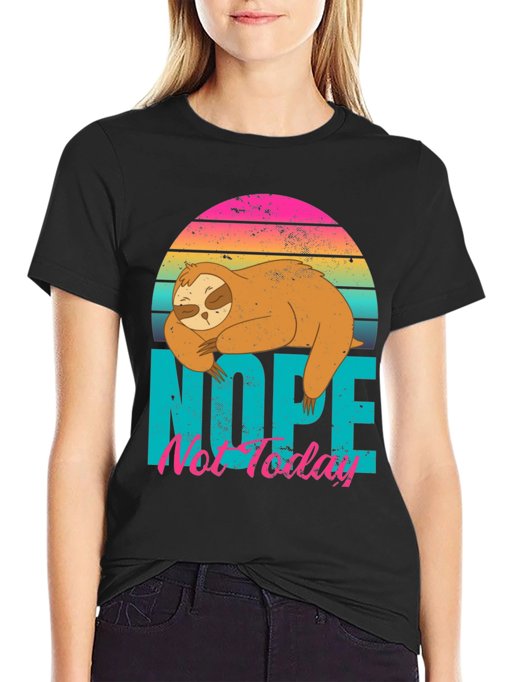 Nope Not Today Sloth Graphic T-Shirt
