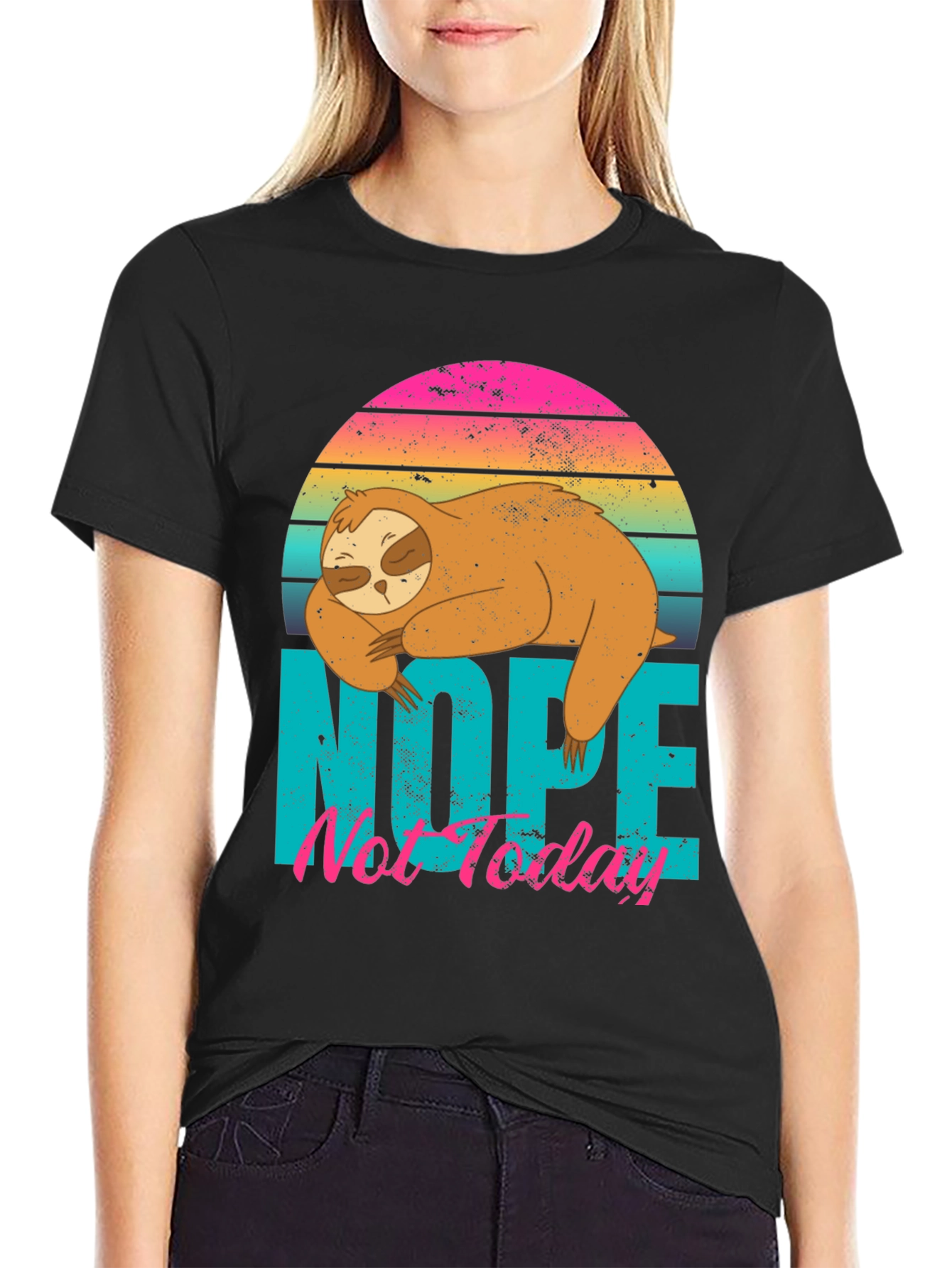 Nope Not Today Sloth Graphic T-Shirt