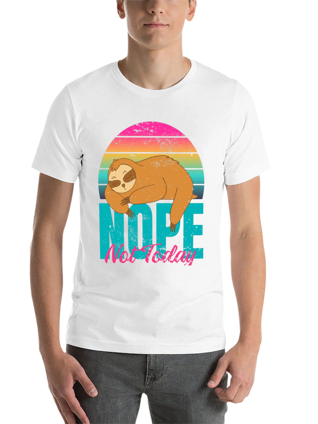 Nope Not Today Sloth Graphic T-Shirt